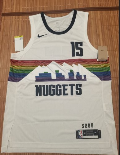 15 Jokic Nuggets 2019-20 city jersey white player version